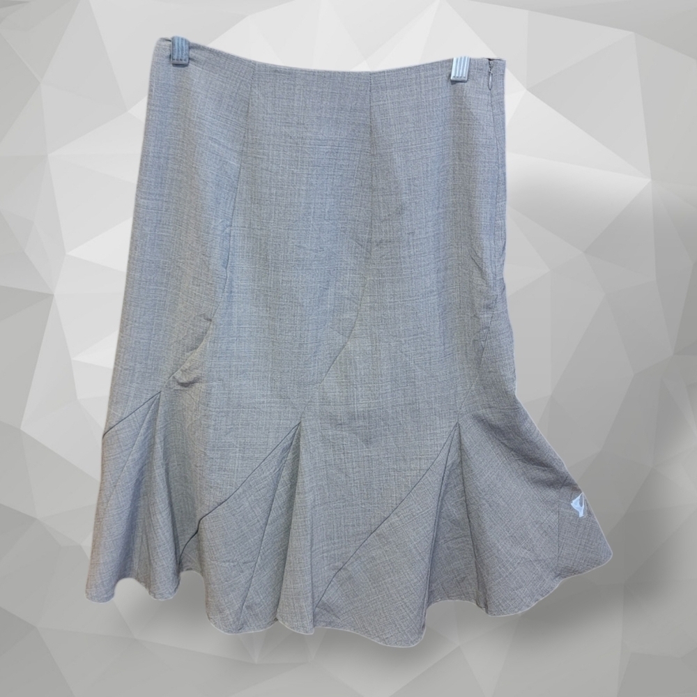 Dark Academia Library Skirt Gray Women Size 4 Midi Formal Wool Blend Career